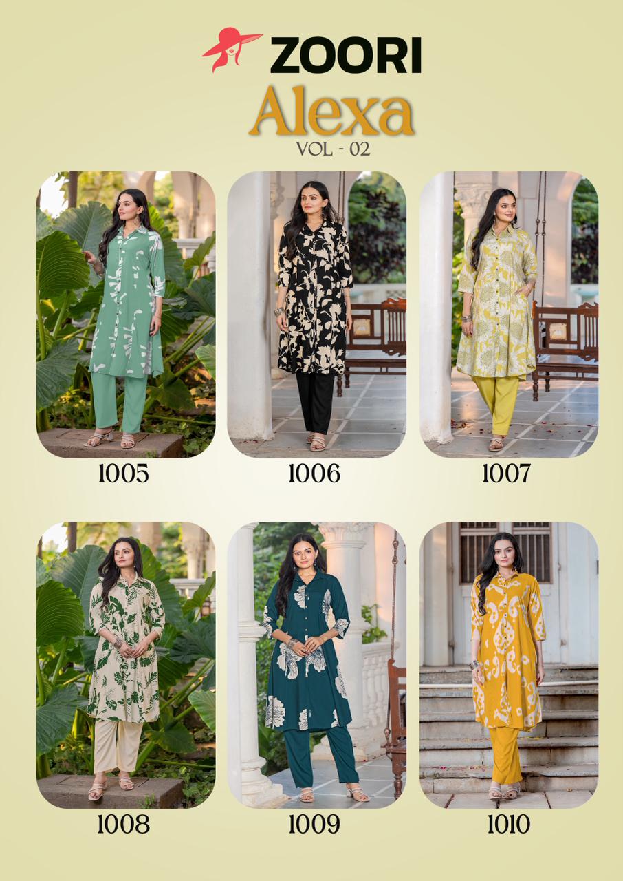 Alexa Vol 2 By Zoori Rayon Cord Set Kurti With Bottom Orders In India